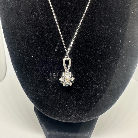 Moissanite Diamond Necklace 3 Ct Pendant Chain 18K 925 Round Cut Jewelry - Picture 6 of 8
